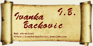 Ivanka Backović vizit kartica